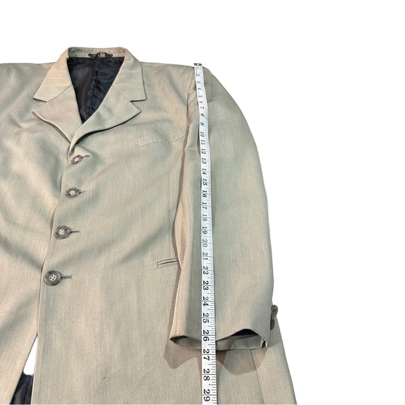 Geno Cappeli Men Light Green Taupe 4 Button Suit Jacket Sz 50L 41” L Blazer Coat - Picture 9 of 14